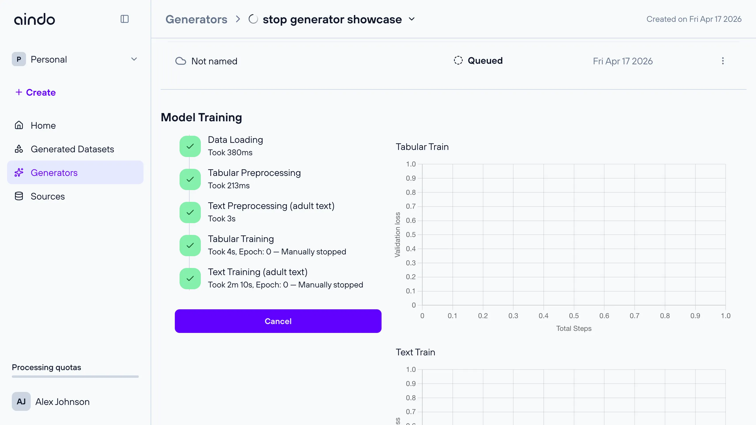 All training phases completed with \