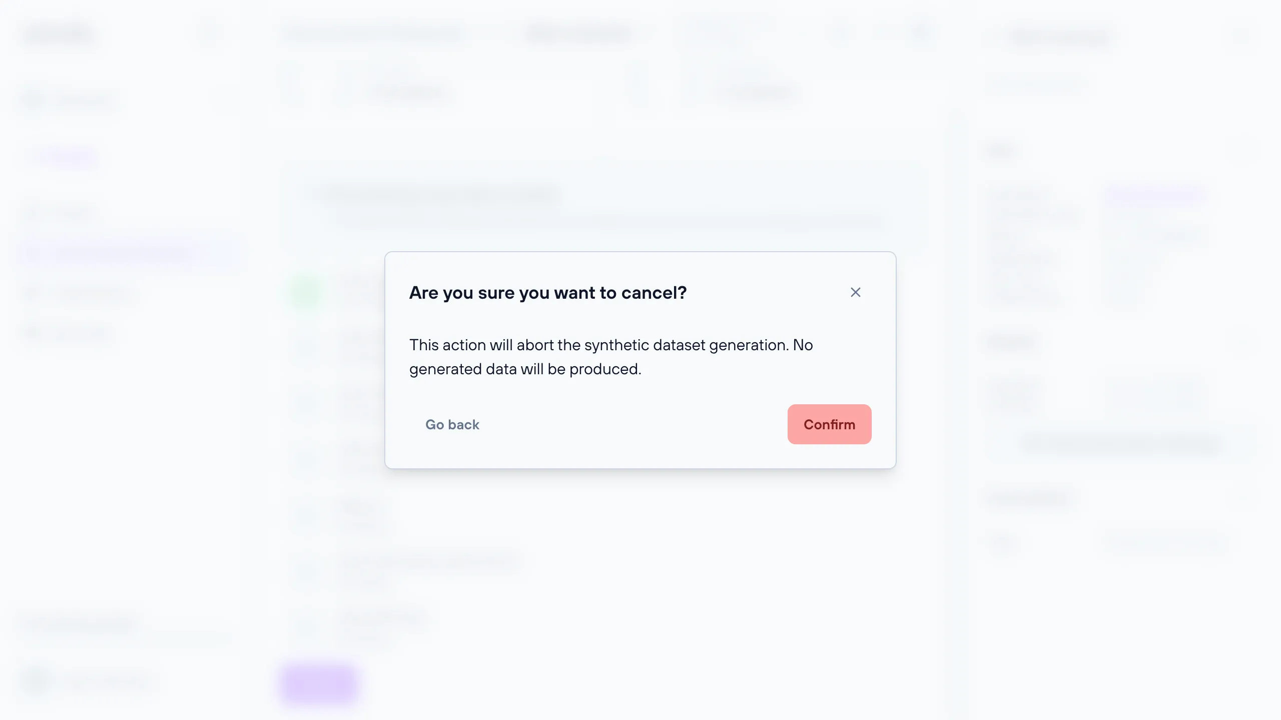 Cancel-generation confirmation dialog